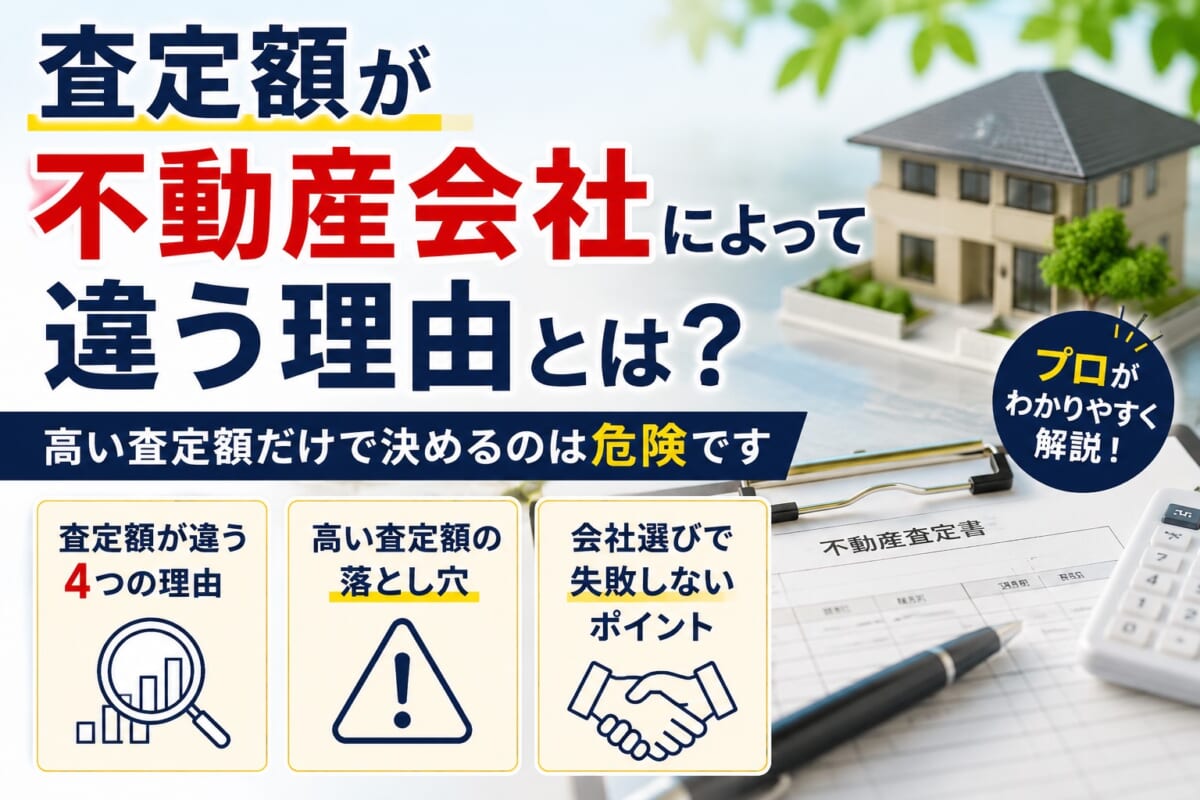 査定額が不動産会社によって違う理由とは？高い査定額だけで決めるのは危険です