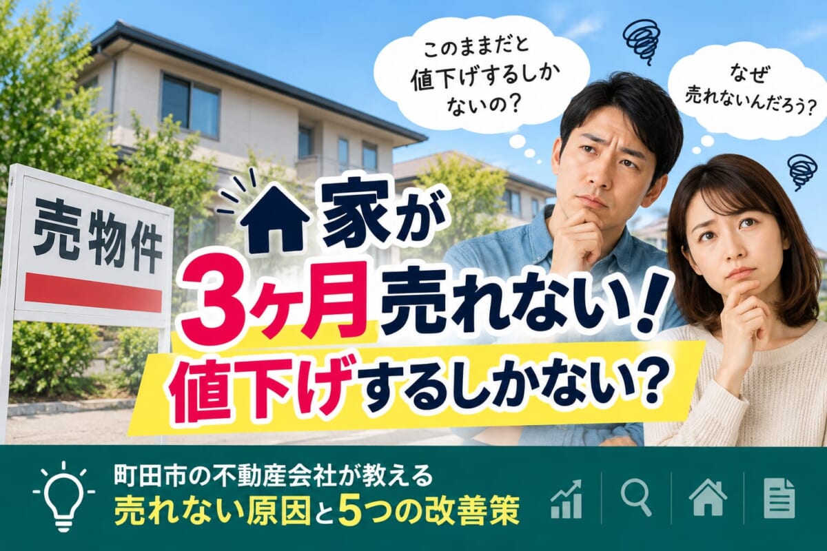 家が3ヶ月売れないのはなぜ？町田市の不動産会社が教える5つの改善策